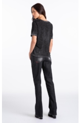 Ocean Elastic (Low Rise Bootcut) Zíper Lav.Black Com Resina