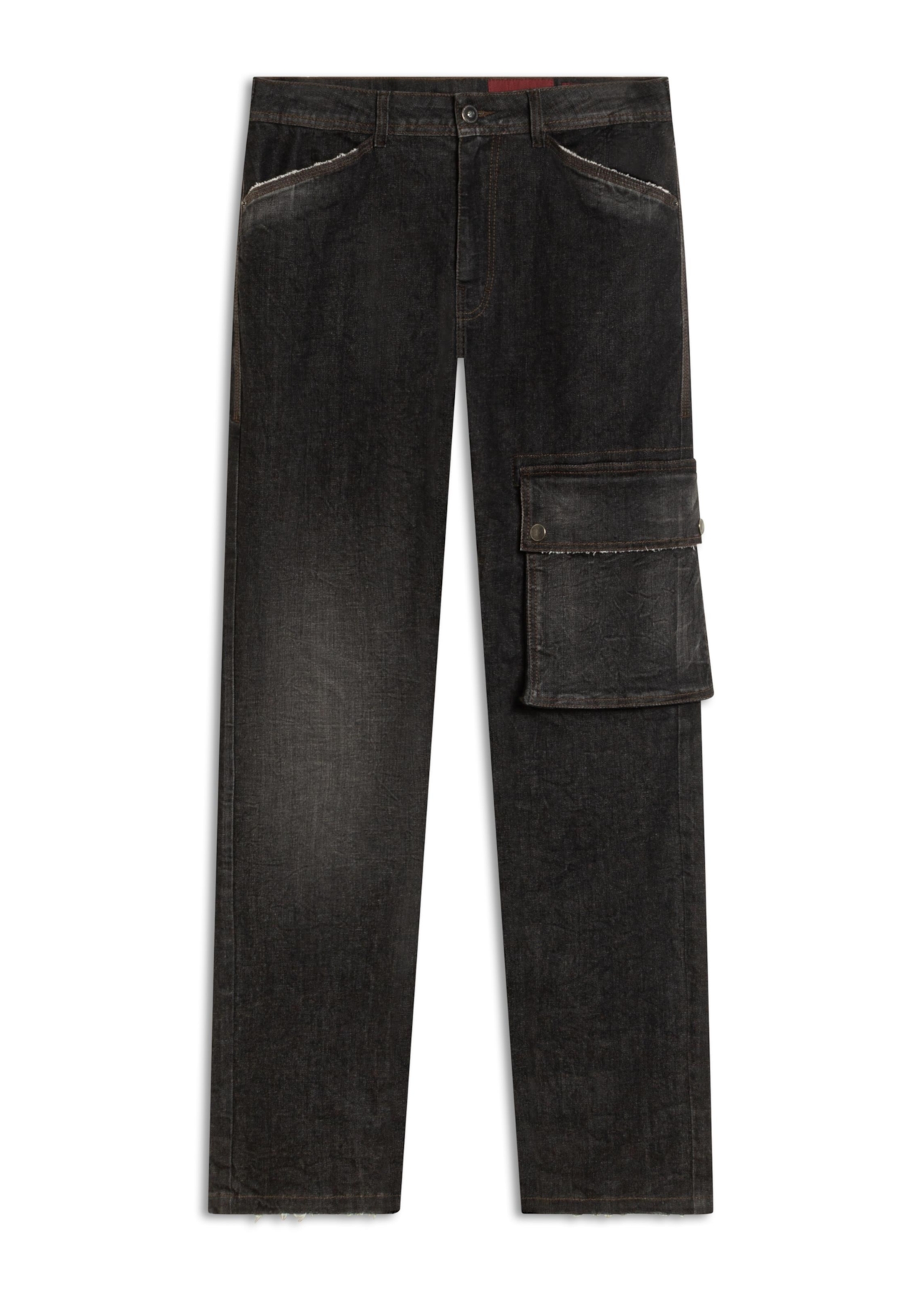 Ocean Elastic (Slim) Cargo Lav.Black Com Resina