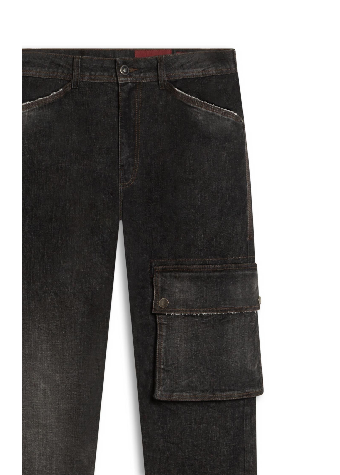 Ocean Elastic (Slim) Cargo Lav.Black Com Resina