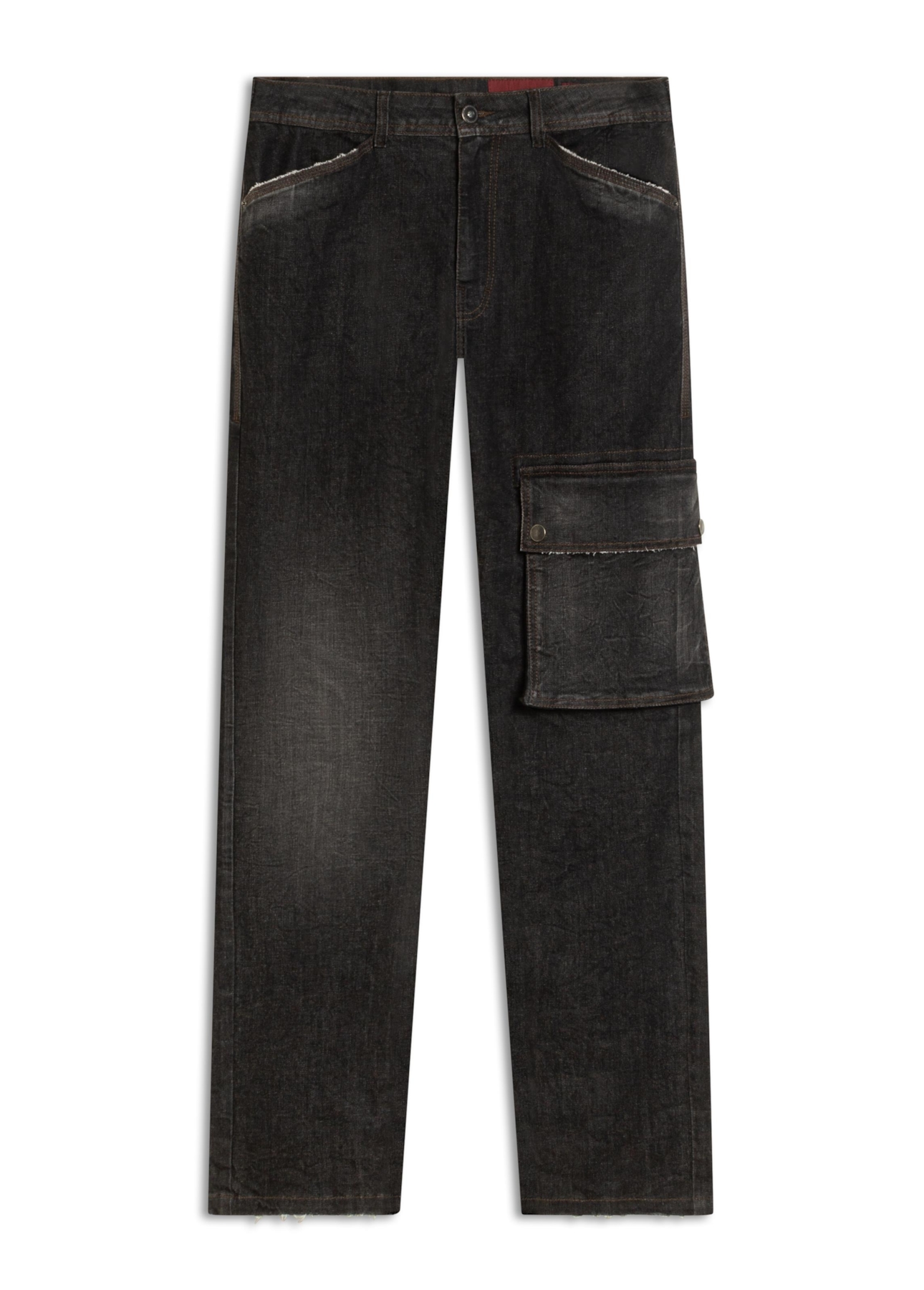 Ocean Elastic (Slim) Cargo Lav.Black Com Resina