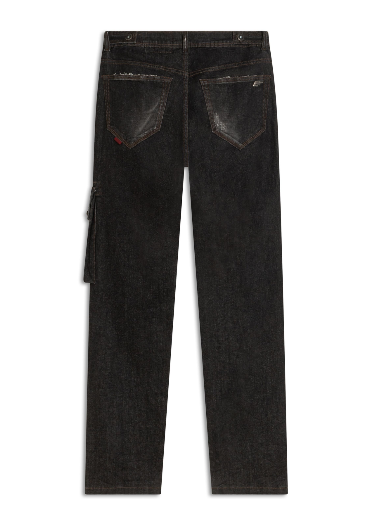 Ocean Elastic (Slim) Cargo Lav.Black Com Resina