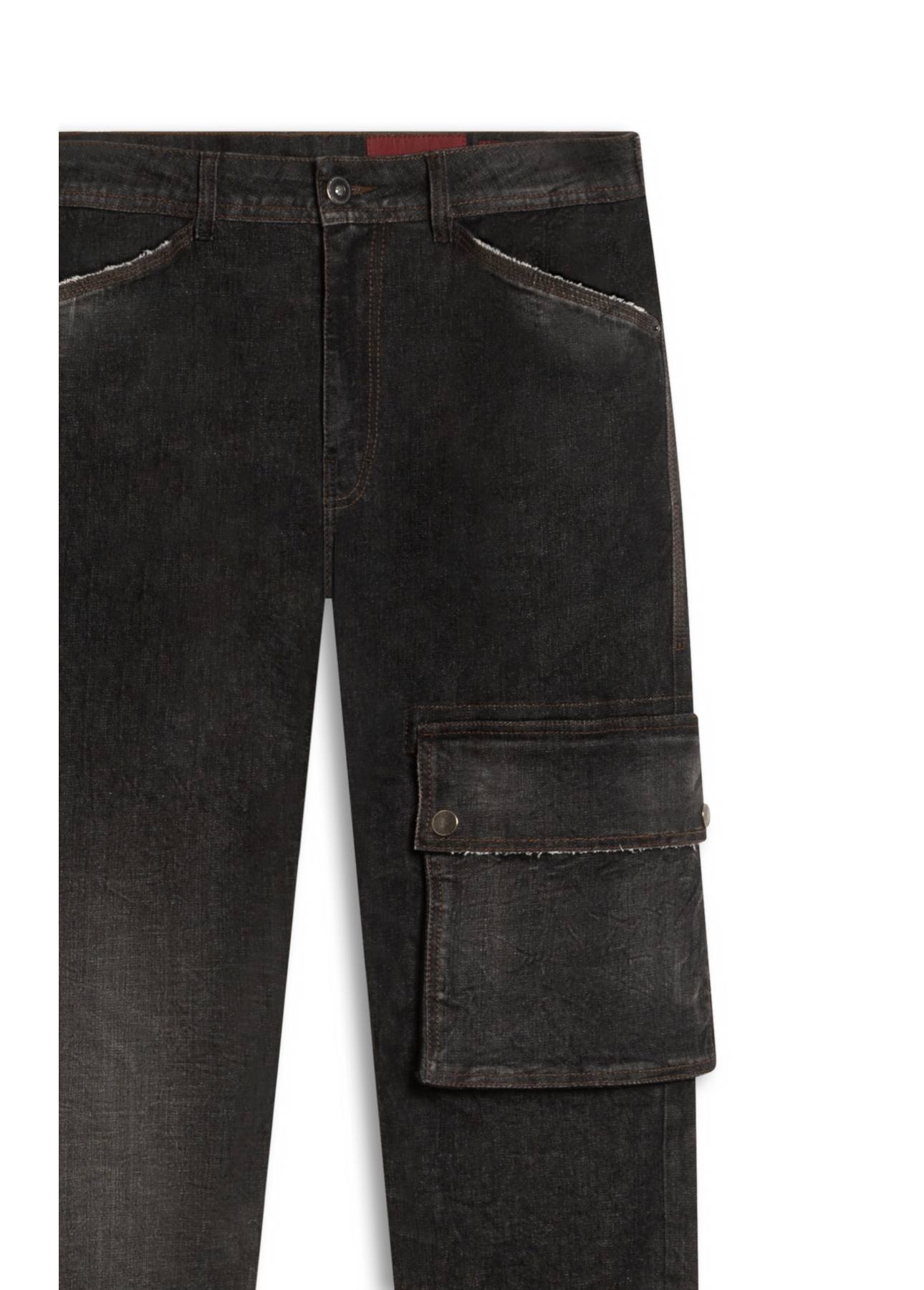 Ocean Elastic (Slim) Cargo Lav.Black Com Resina