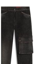 Ocean Elastic (Slim) Cargo Lav.Black Com Resina
