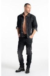 Ocean Elastic (Slim) Cargo Lav.Black Com Resina