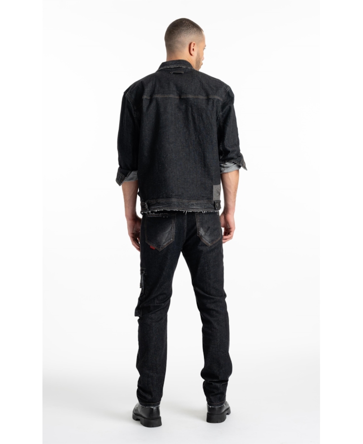 Ocean Elastic (Slim) Cargo Lav.Black Com Resina