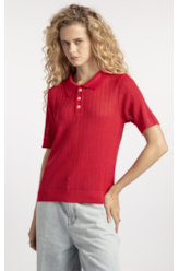 Polo Basic Knit College Vermelho