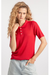 Polo Basic Knit College Vermelho