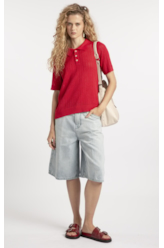 Polo Basic Knit College Vermelho