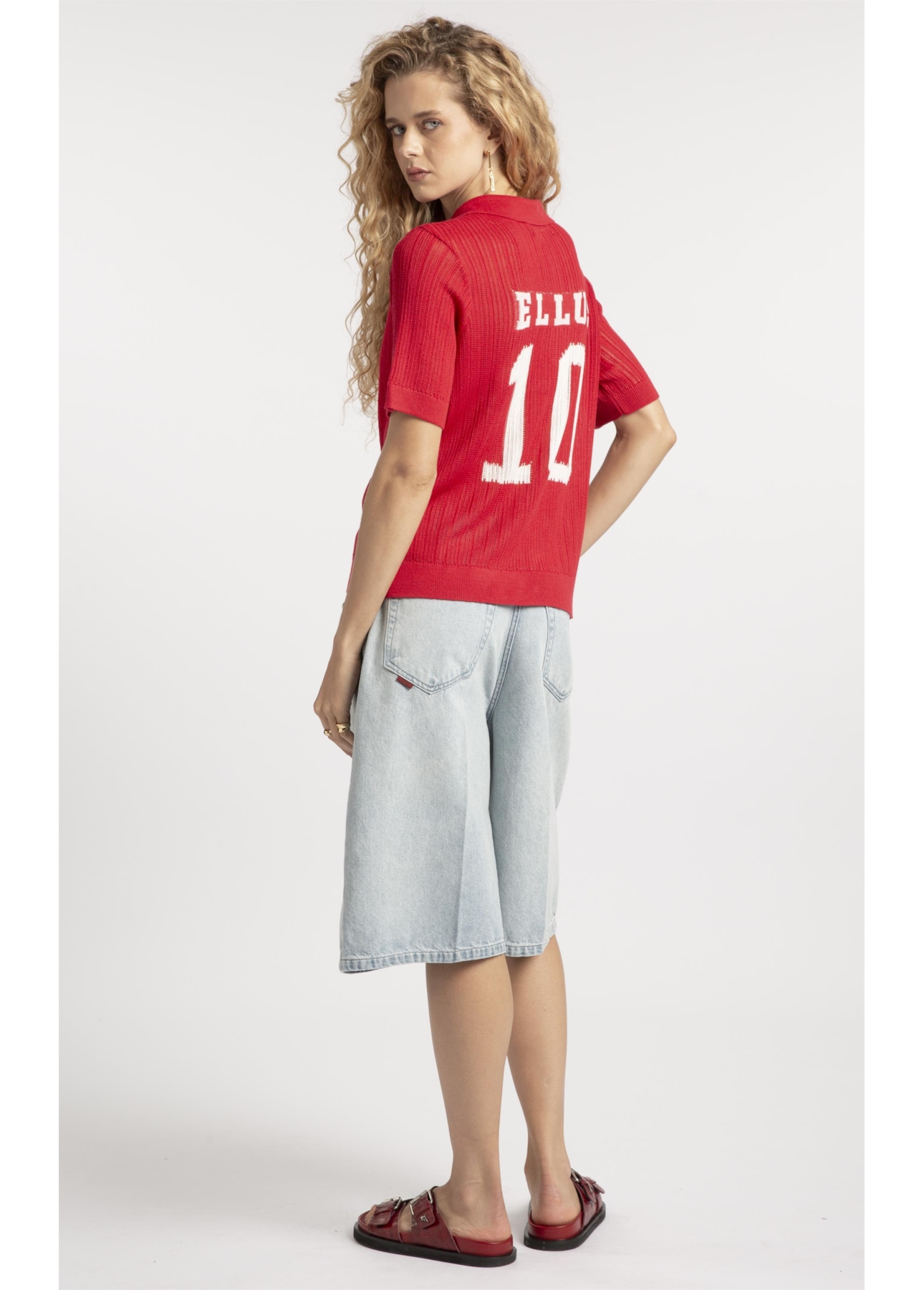 Polo Basic Knit College Vermelho