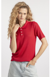 Polo Basic Knit College Vermelho