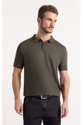 Polo Basic Knit Jersey Verde Militar