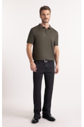 Polo Basic Knit Jersey Verde Militar