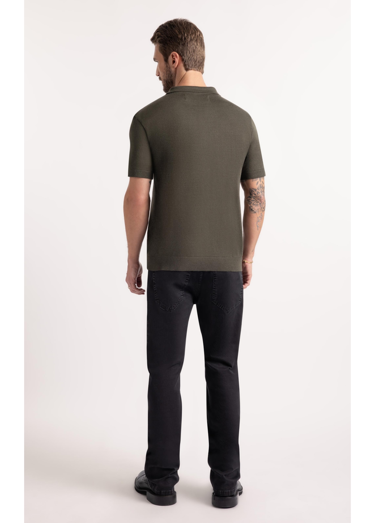 Polo Basic Knit Jersey Verde Militar