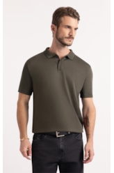 Polo Basic Knit Jersey Verde Militar
