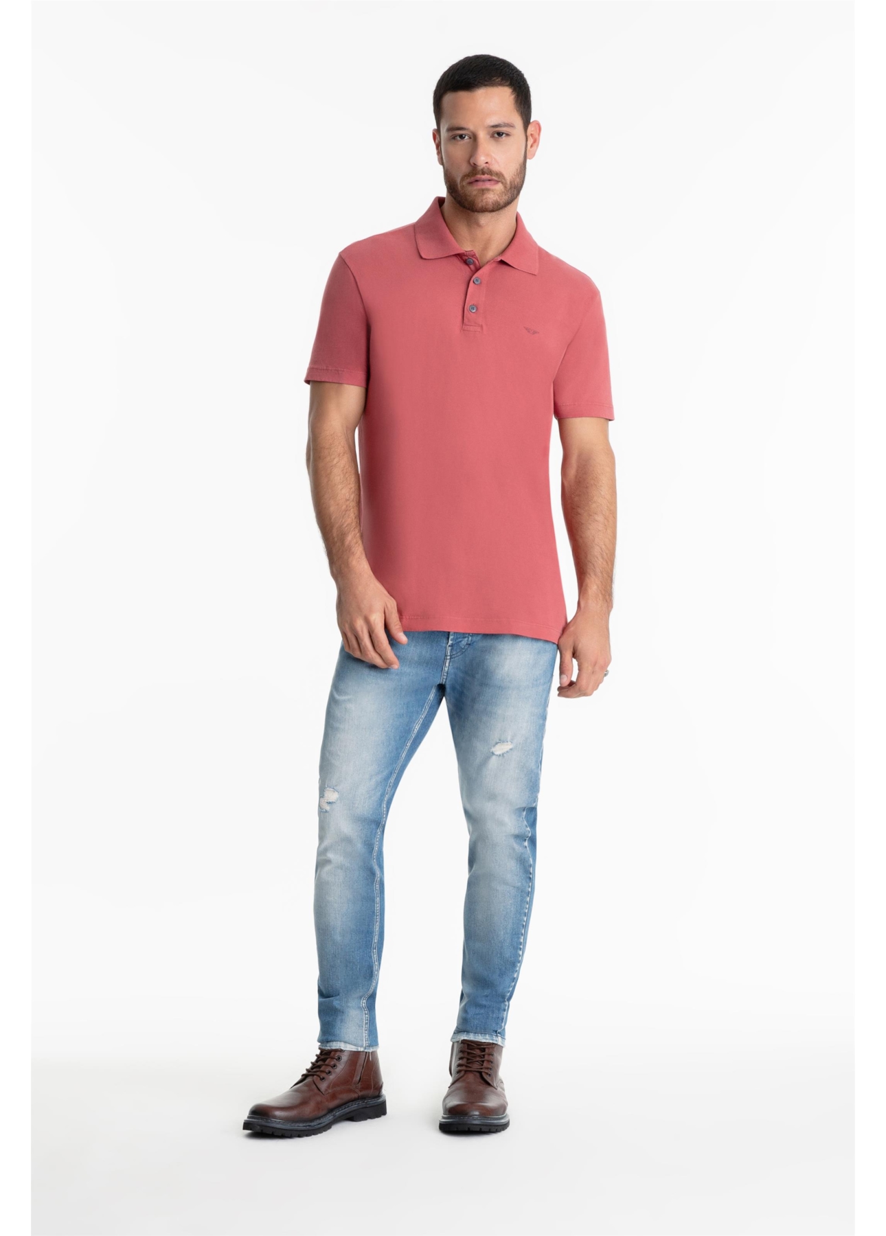 Polo Cotton E-Fine Easa Classic Goiaba