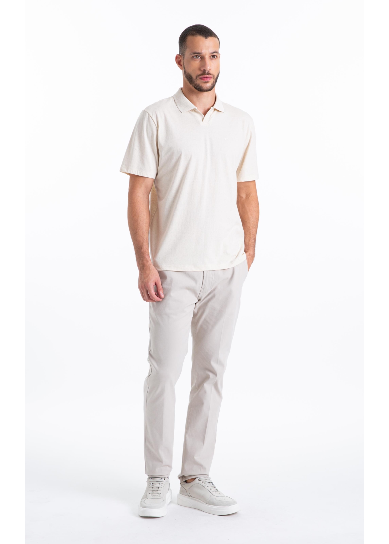 Polo Cotton Fine Easa Ellus Classic Mc Natural