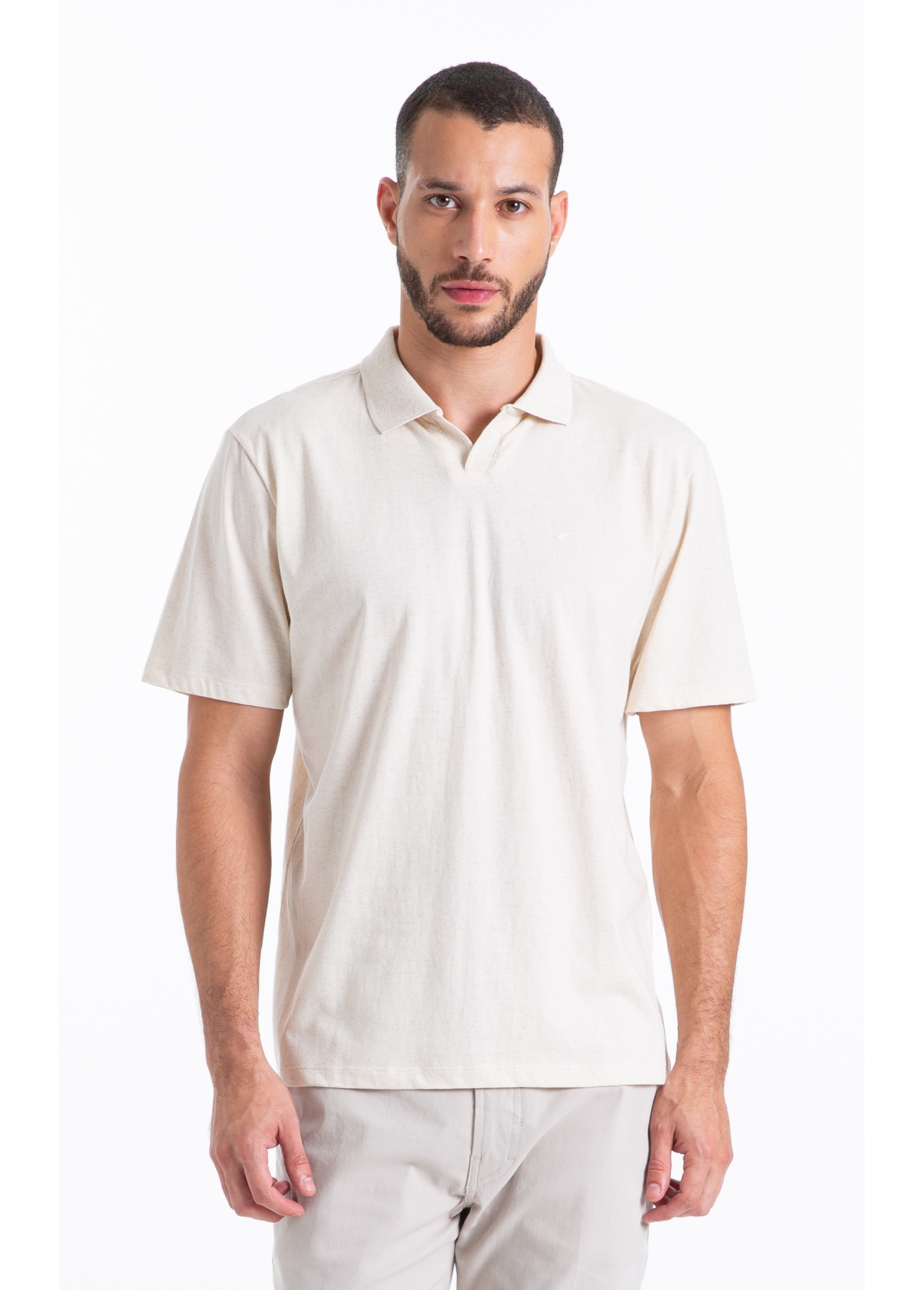 Polo Cotton Fine Easa Ellus Classic Mc Natural