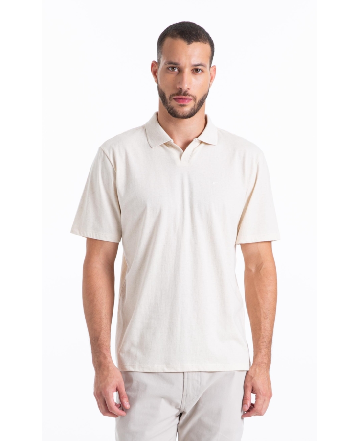 Polo Cotton Fine Easa Ellus Classic Mc Natural