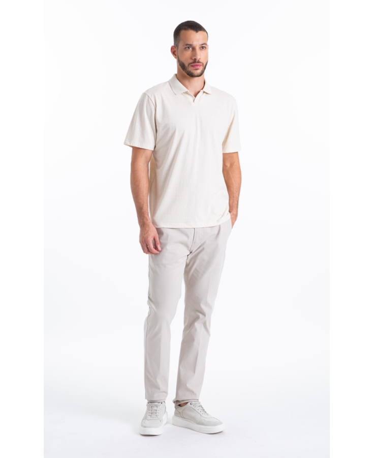 Polo Cotton Fine Easa Ellus Classic Mc Natural