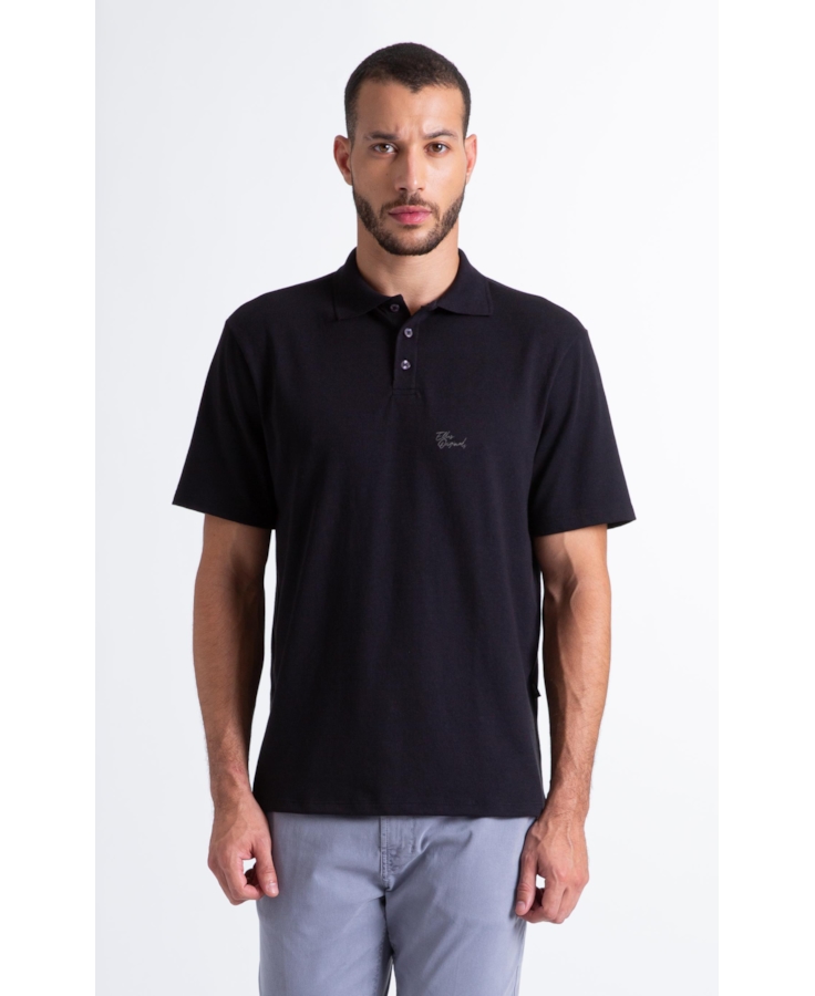 Polo Cotton Fine Ellus Tag Classic Mc Preto