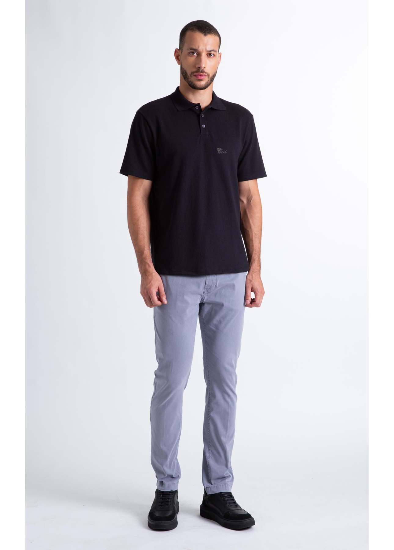 Polo Cotton Fine Ellus Tag Classic Mc Preto