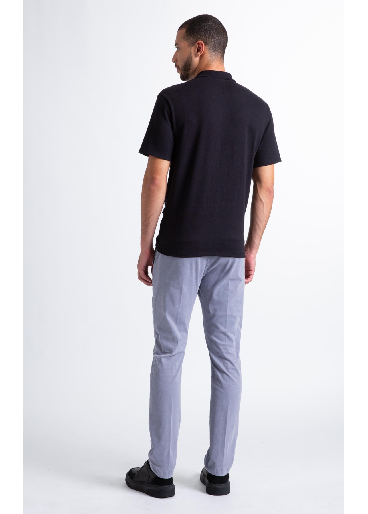Polo Cotton Fine Ellus Tag Classic Mc Preto