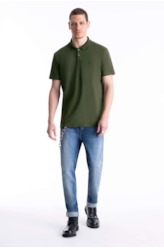 Polo Cotton Slim Easa Classic Verde Militar