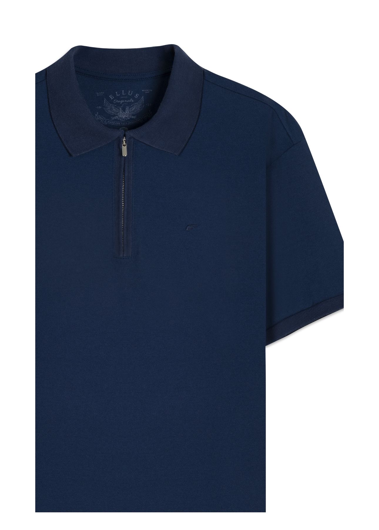 Polo  Easa Friso Slim Marinho