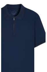 Polo  Easa Friso Slim Marinho