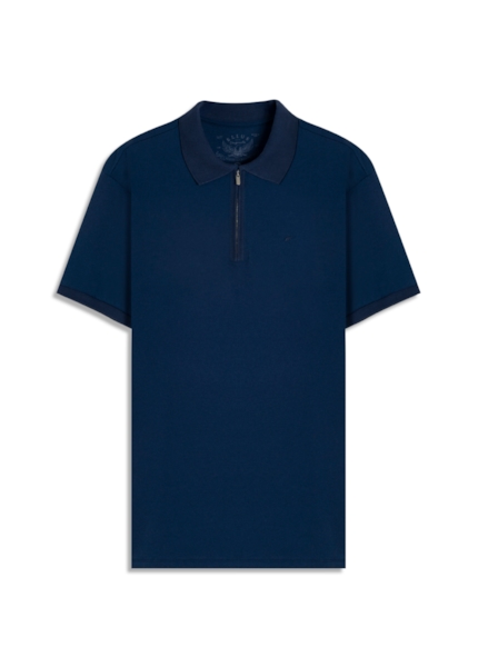 Polo  Easa Friso Slim Marinho