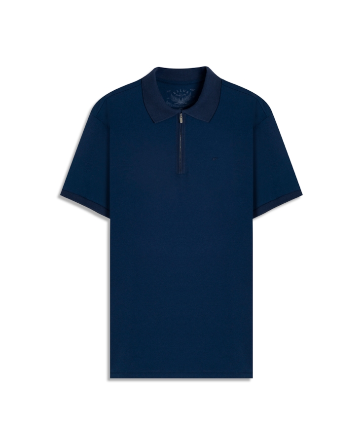 Polo  Easa Friso Slim Marinho