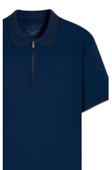 Polo  Easa Friso Slim Marinho