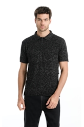 Polo Flame Jersy Button Chumbo Mescla