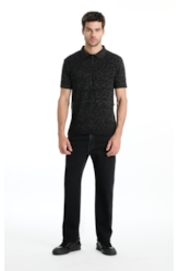 Polo Flame Jersy Button Chumbo Mescla