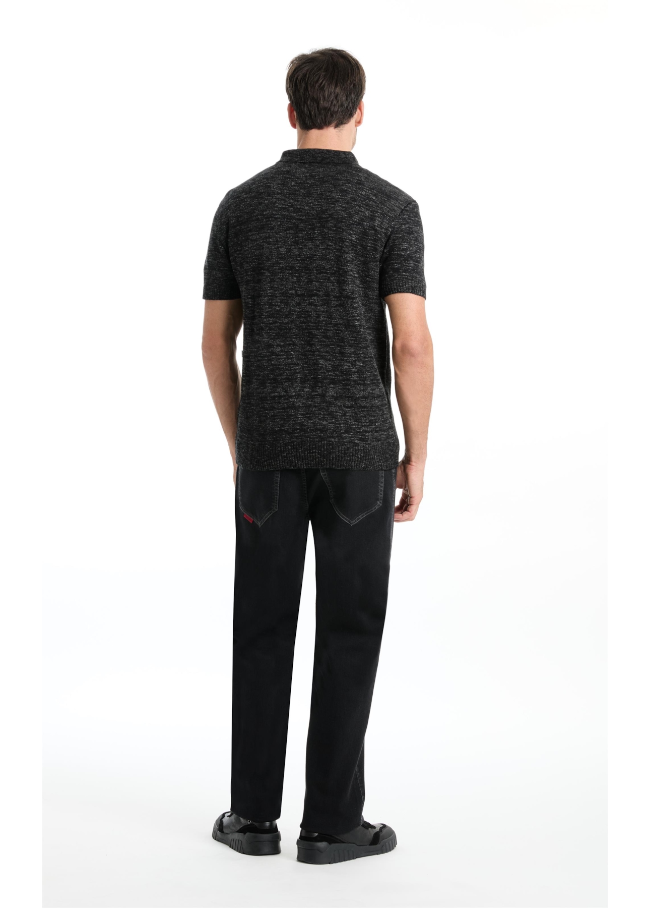 Polo Flame Jersy Button Chumbo Mescla