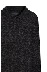 Polo Flamme Jersey Button Chumbo Mescla