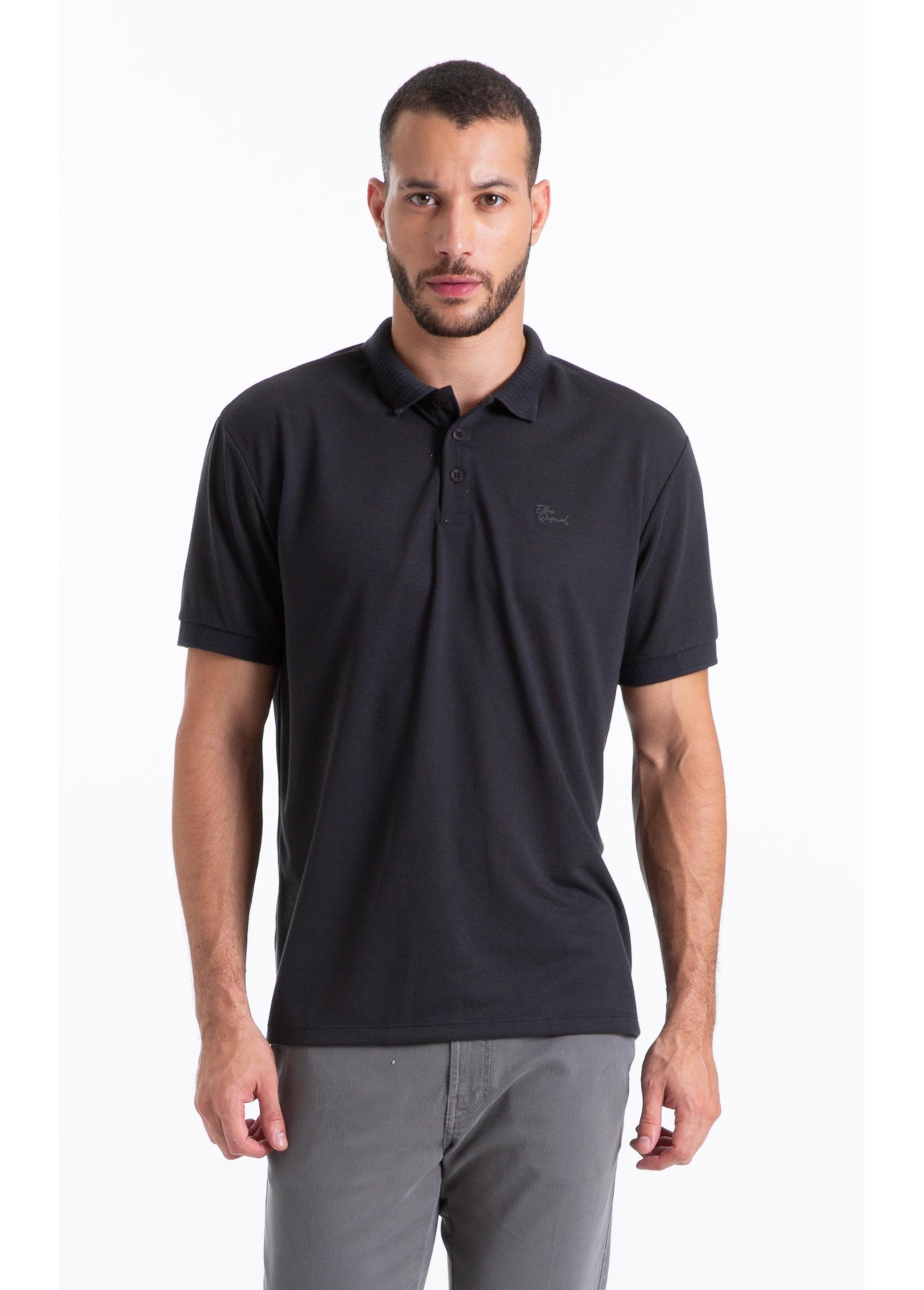 Polo Malha Crepe Ellus Original Preto