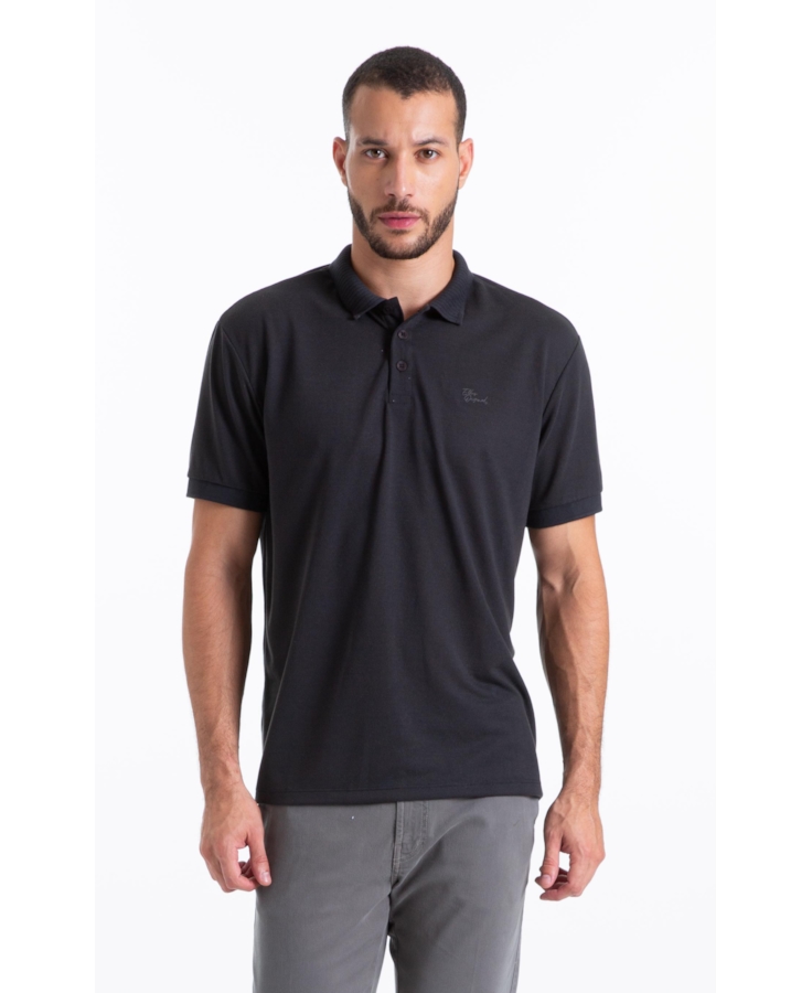 Polo Malha Crepe Ellus Original Preto