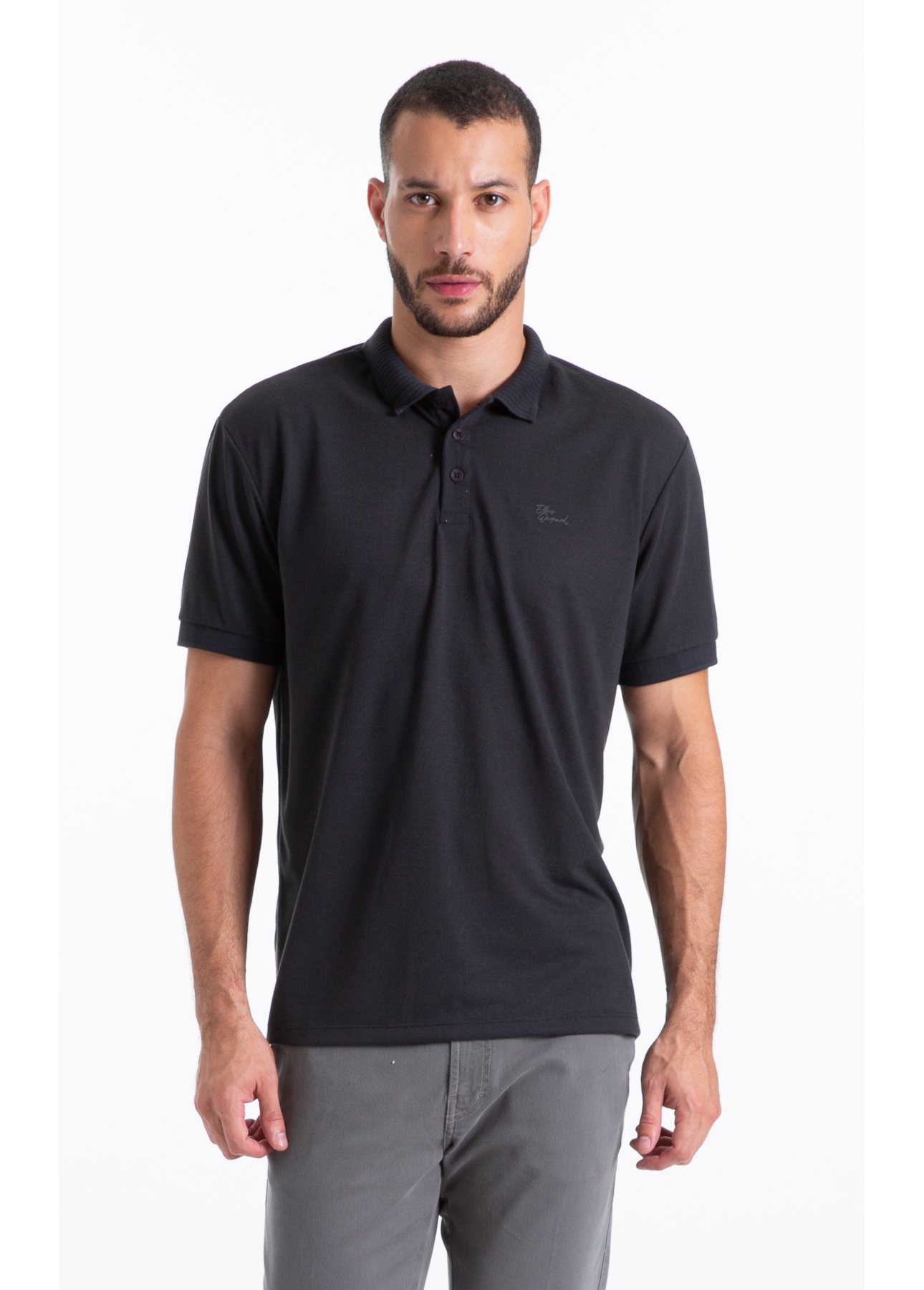 Polo Malha Crepe Ellus Original Preto