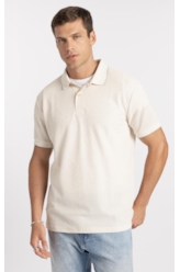 Polo Malha Favo Easa Friso Classic Off White