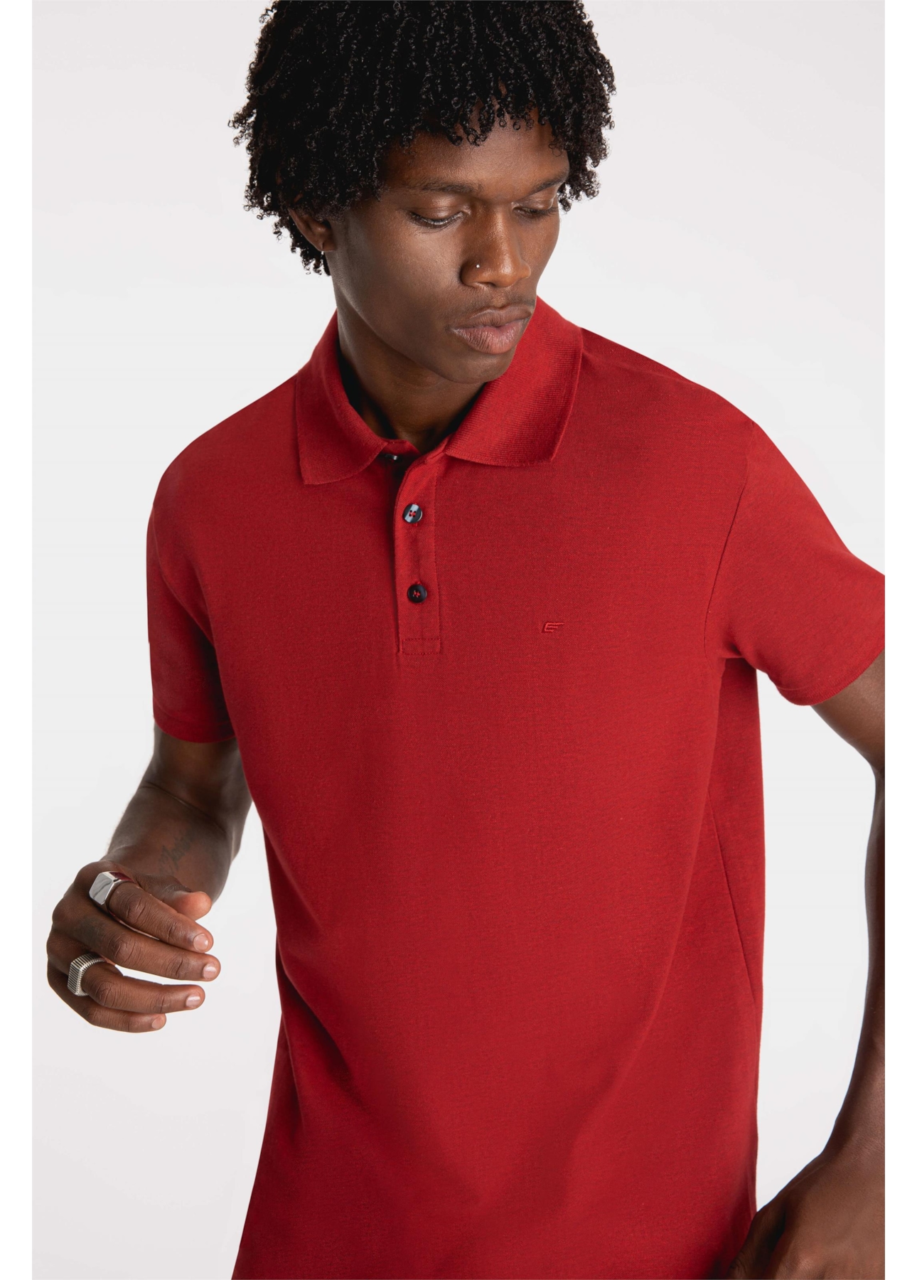 Polo Melange Easa Classic Vermelho Mescla