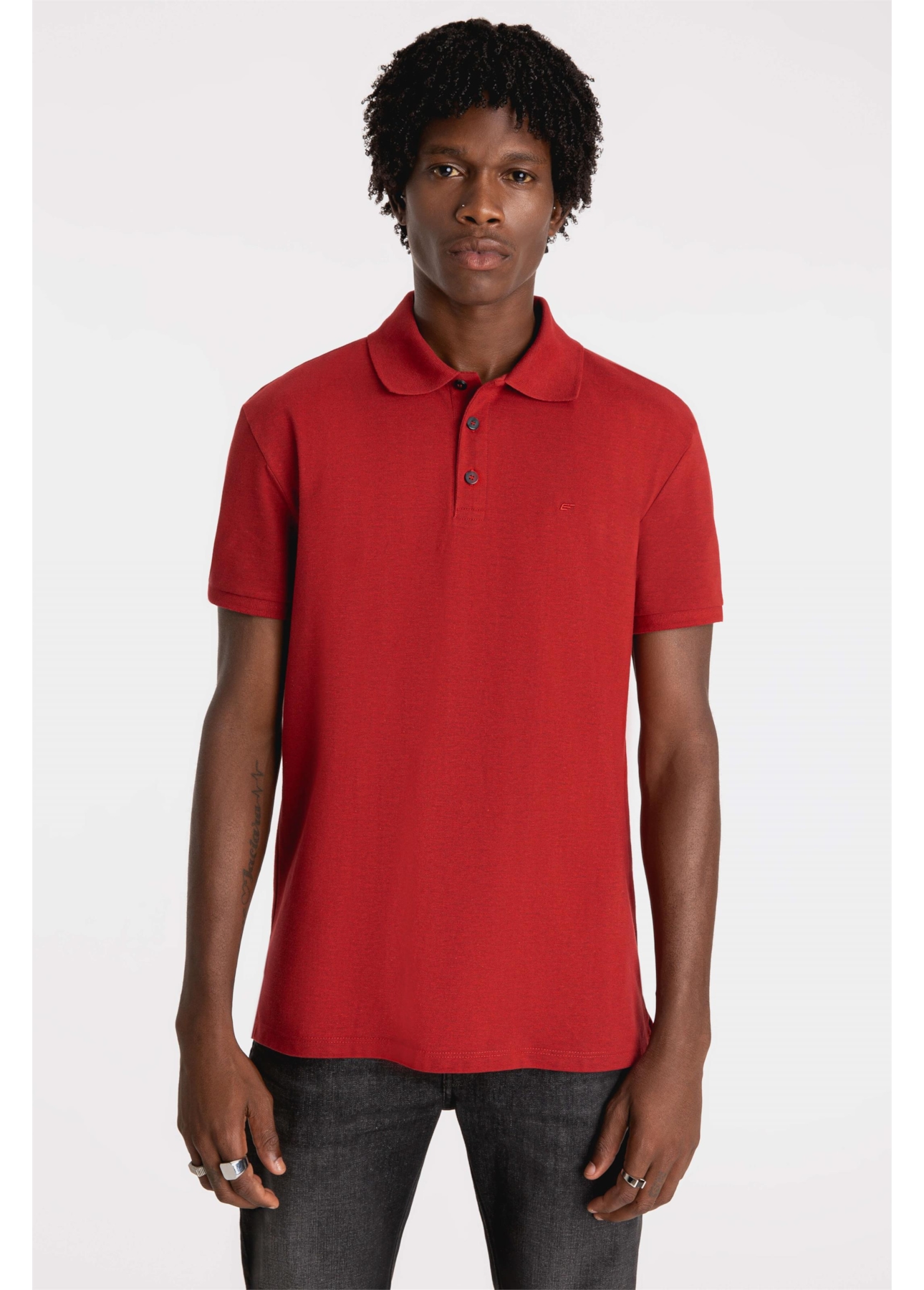 Polo Melange Easa Classic Vermelho Mescla