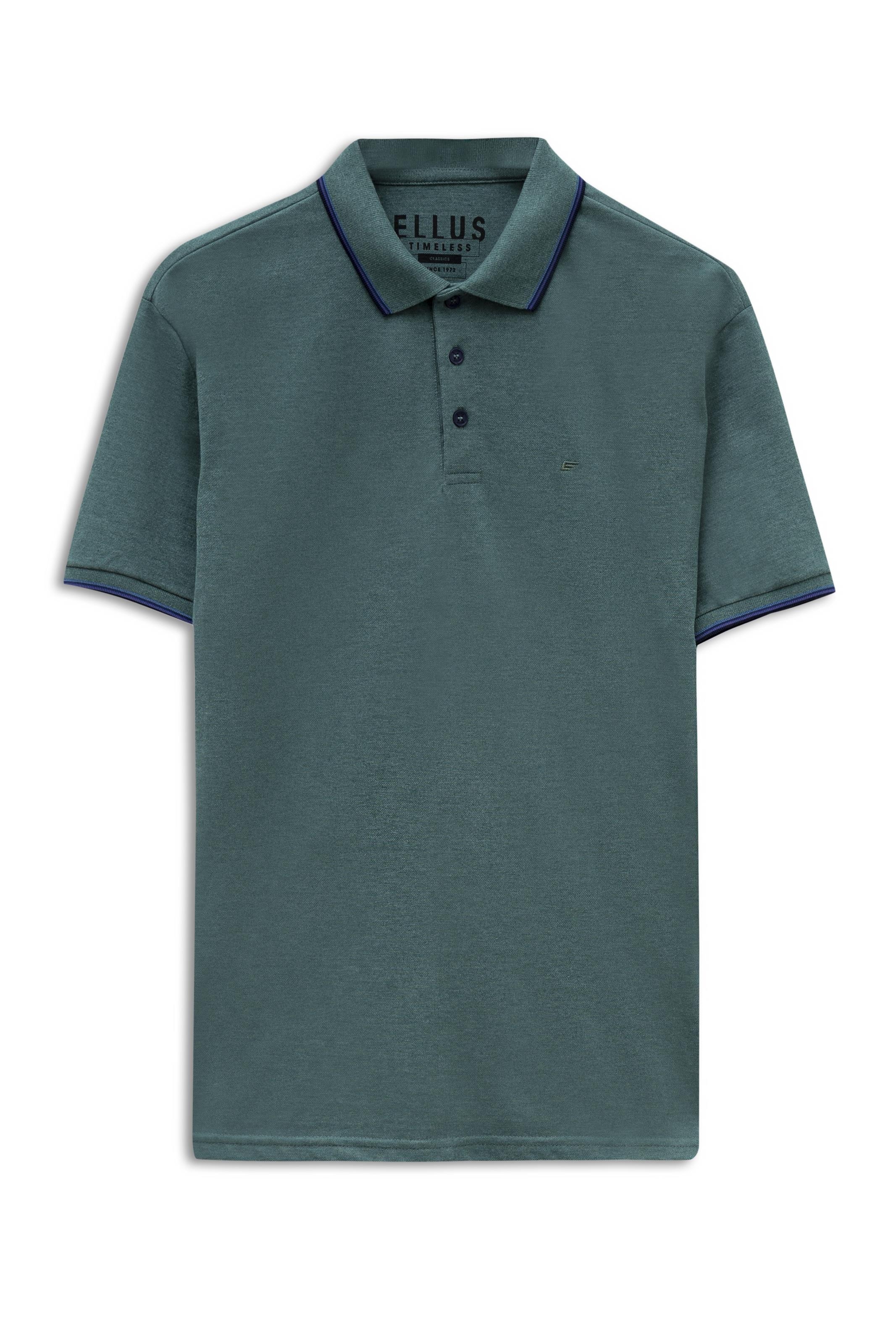 Polo Tricot Cotton Blend Zíper Bottle Mescla