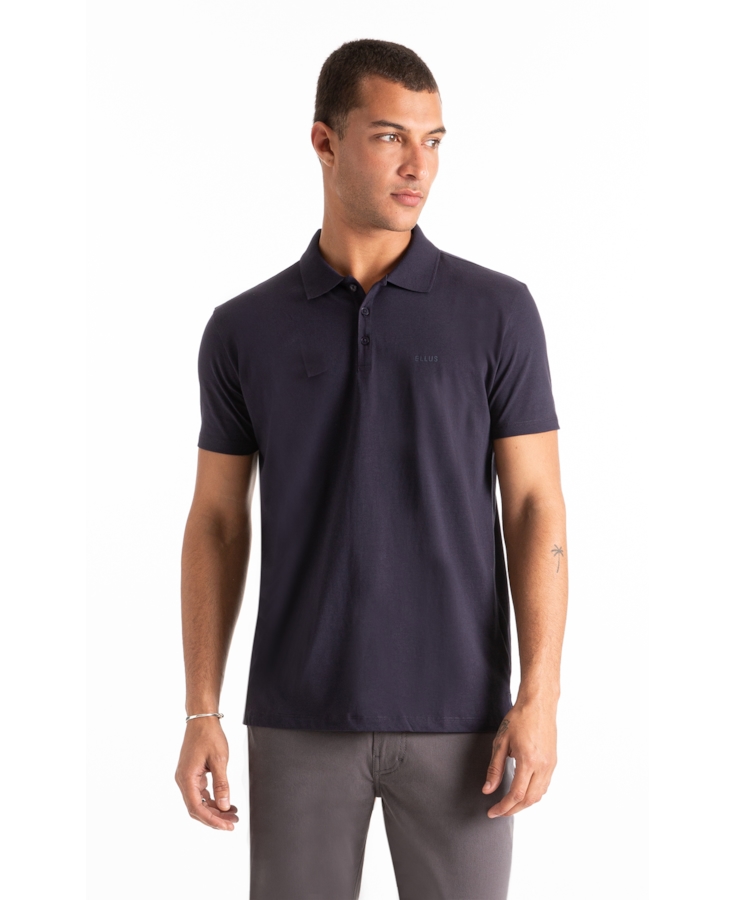 Polo Pima Easa Mirror Dark Navy