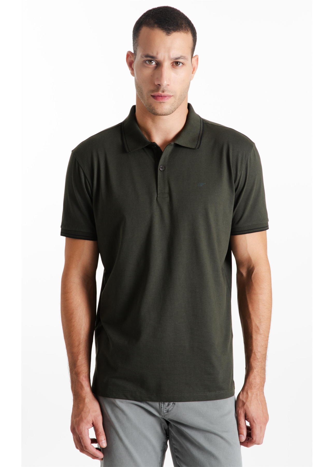 Polo Pima Easa Outline Classic Verde Militar