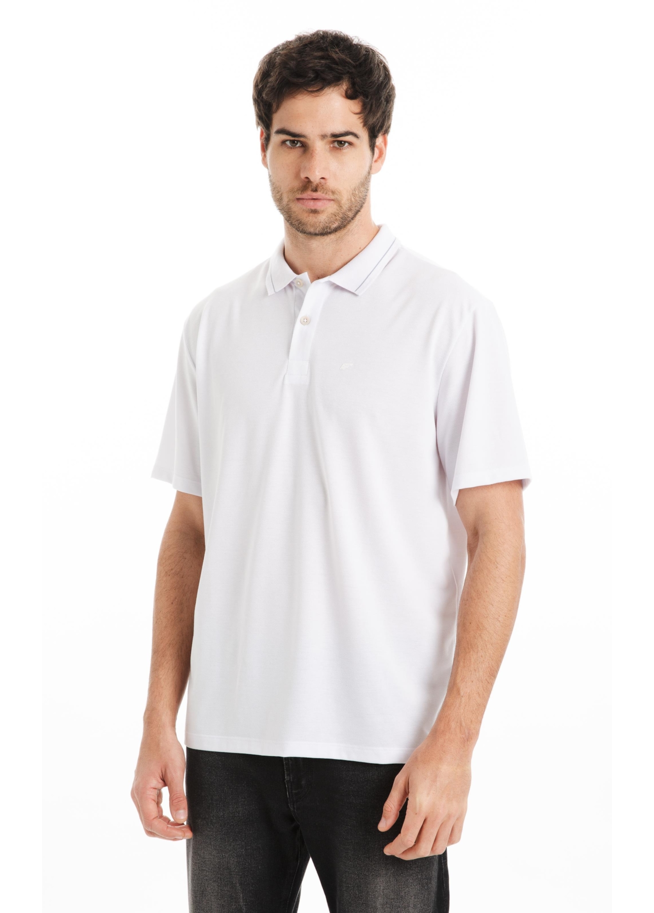 Polo Piquet Contrast Branco