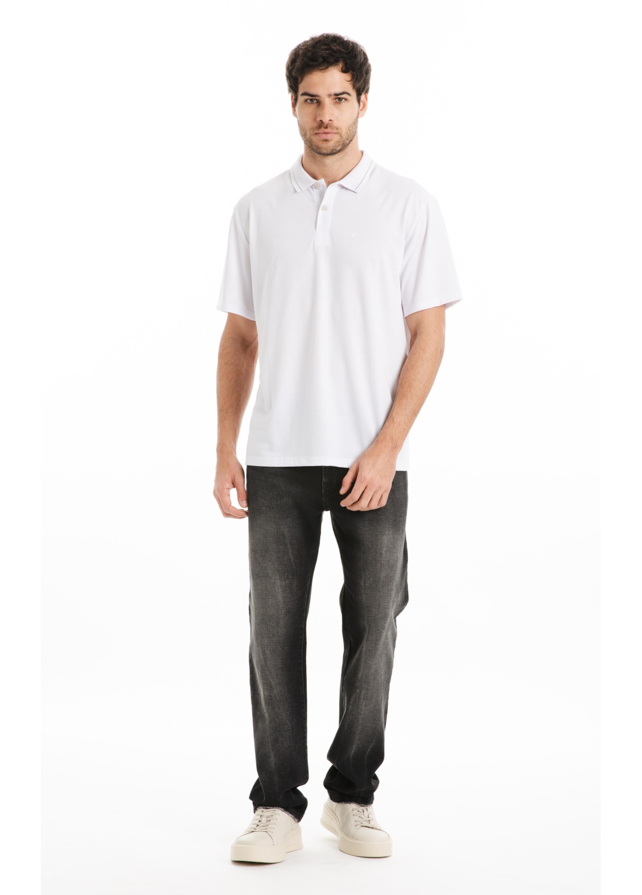 Polo Piquet Contrast Branco