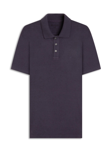 Polo Piquet Cotton Melange Easa Old Purple Mescla
