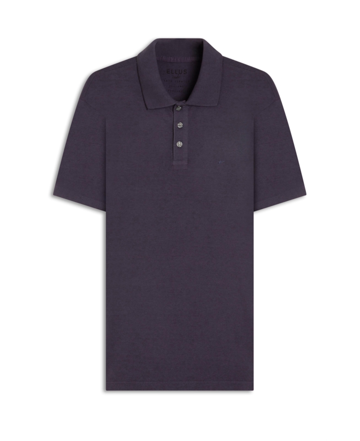 Polo Piquet Cotton Melange Easa Old Purple Mescla