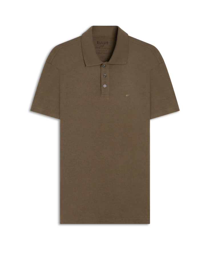 Polo Piquet Cotton Melange Easa Tabaco